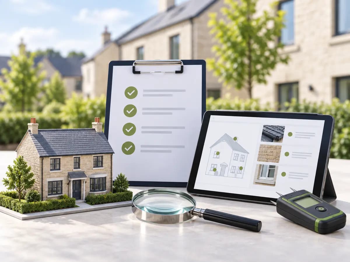 House model, inspection checklist and property condition dashboard